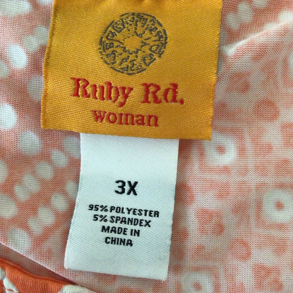 Ruby Rd. Orange and White Patterned Tunic Blouse - image 3